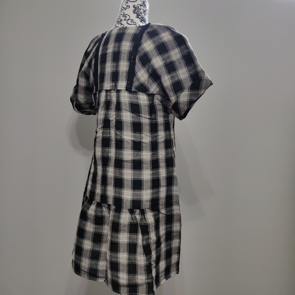 Zara Basic Checkered T shirt Casual Spring Dress - Picture 3 of 8